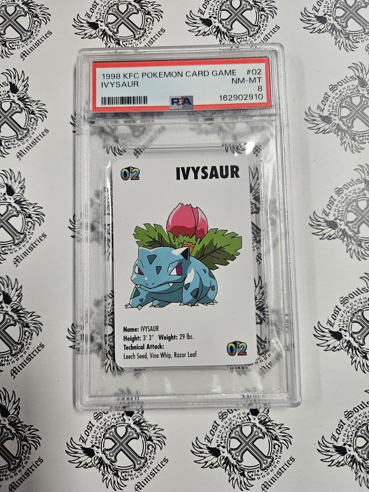 Vintage 1998 KFC Pokemon Card Game Ivysaur #02 English PSA 8💎