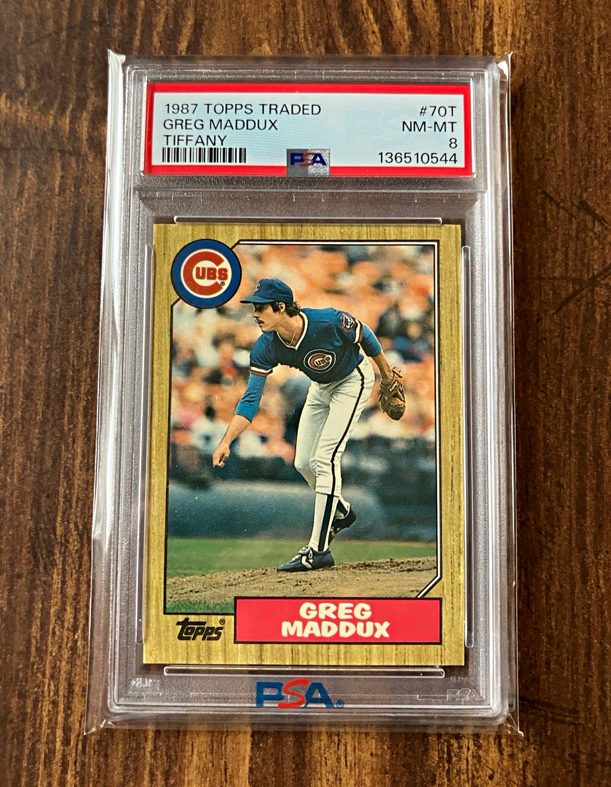1987 Topps Tiffany- Traded Greg Maddux #70T Rookie recently graded PSA 8 1987 Topps Tiffany- Traded Greg Maddux #70T Rookie recently graded PSA 8