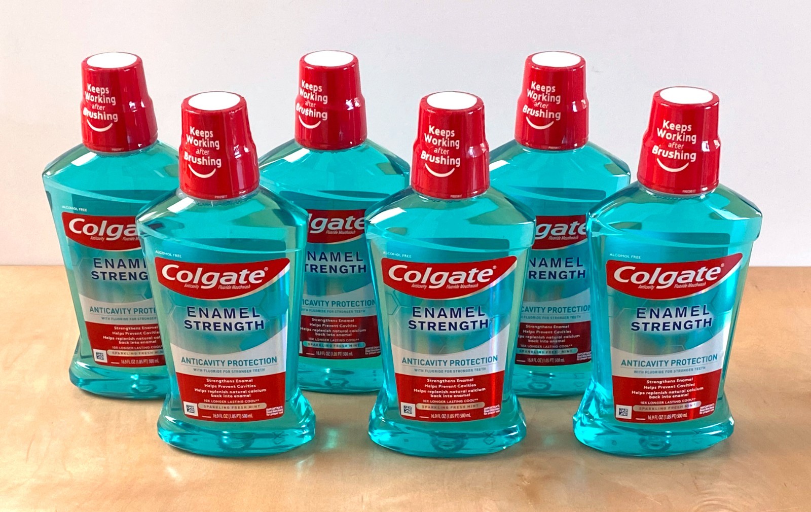 Qty 6: Colgate Enamel Strength Anticavity Fluoride Mouthwash 16.9oz, Exp 3/2028