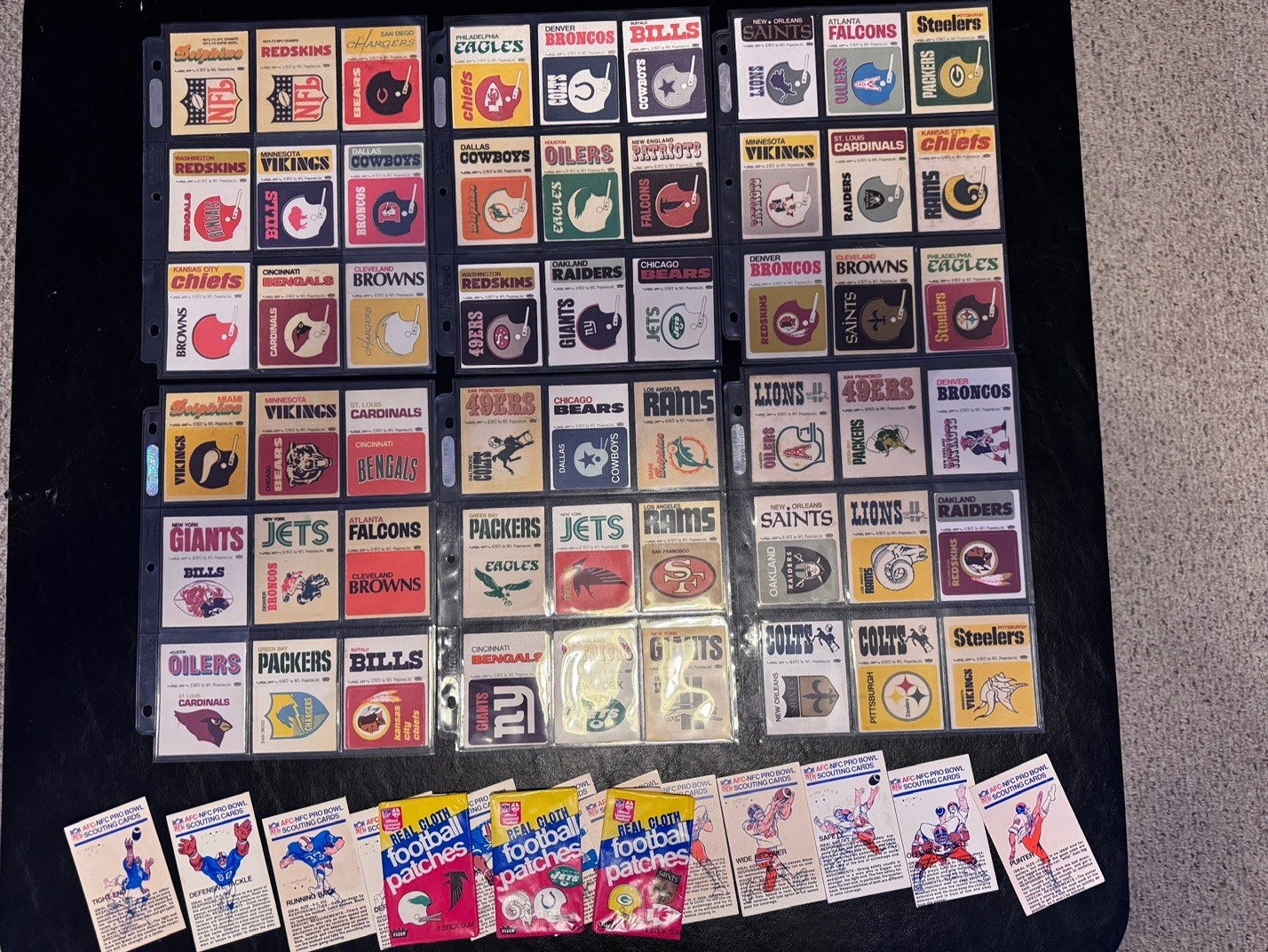 1972 1973 FLEER FOOTBALL PATCHES  Sticker Set OF 54/55 NFL Cowboys Steelers etc