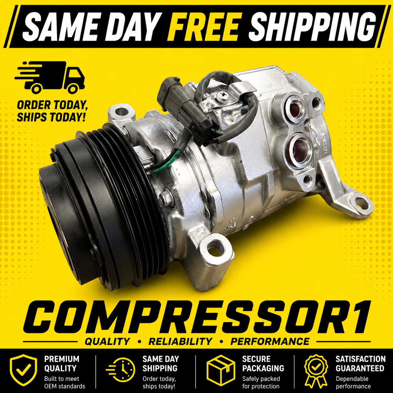 AC Compressor 2001-2013 Tahoe Suburban Yukon Silverado Sierra 1500 W/OUT REAR AC