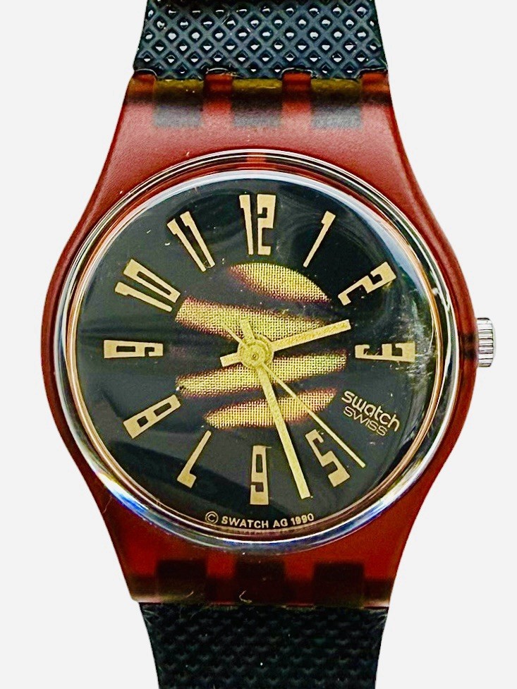 Vintage Swatch SHORT WAVE LF105 Standard Ladies 1990 Textured Band Swiss Quartz Vintage Swatch SHORT WAVE LF105 Standard Ladies 1990 Textured Band Swiss Quartz