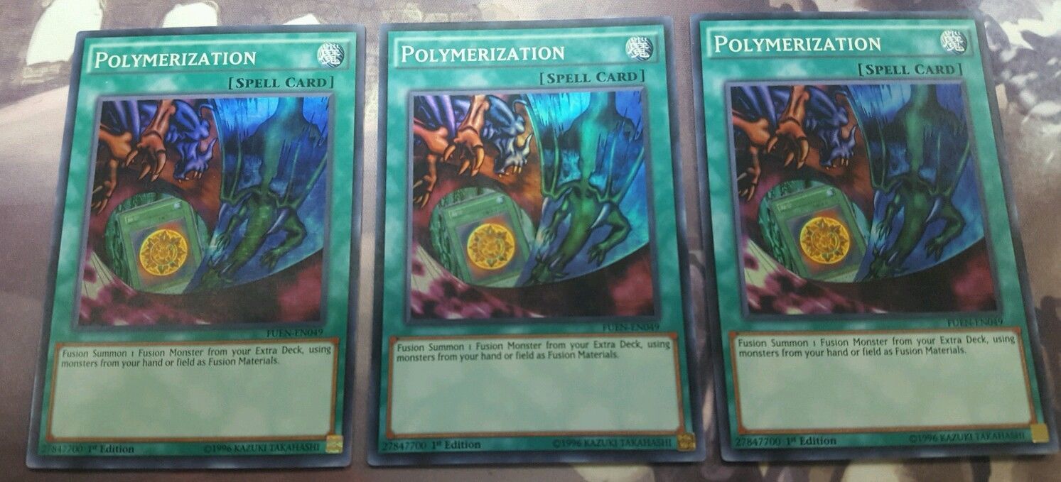  *** 3X POLYMERIZATION 3X *** SUPER RARE PLAYSET YUGIOH FUEN-EN049 ALTERNATE
