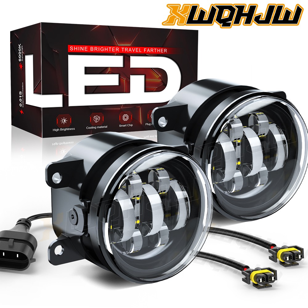 Pair LED Driving Fog Light Lamp Front Bumper Light Driver &  Passenger Side