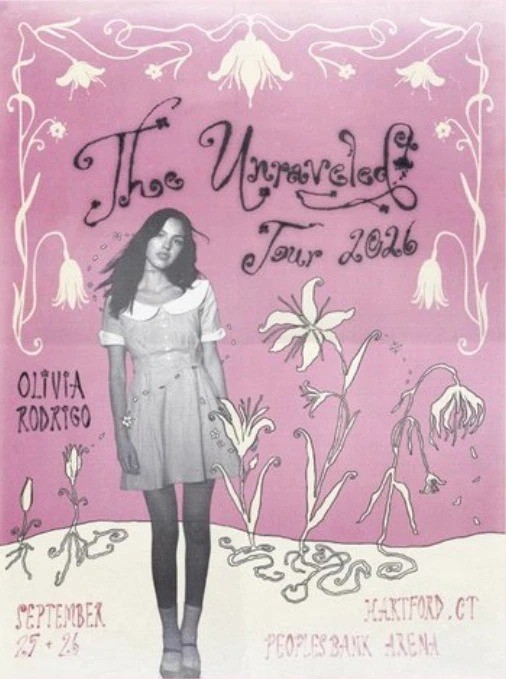 Olivia Rodrigo Poster 2026 The Unraveled Tour