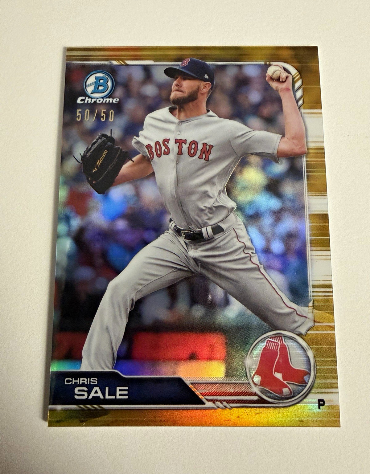 Topps 2019 Bowman Chrome Chris Sale #85 Gold Refractor /50 Red Sox