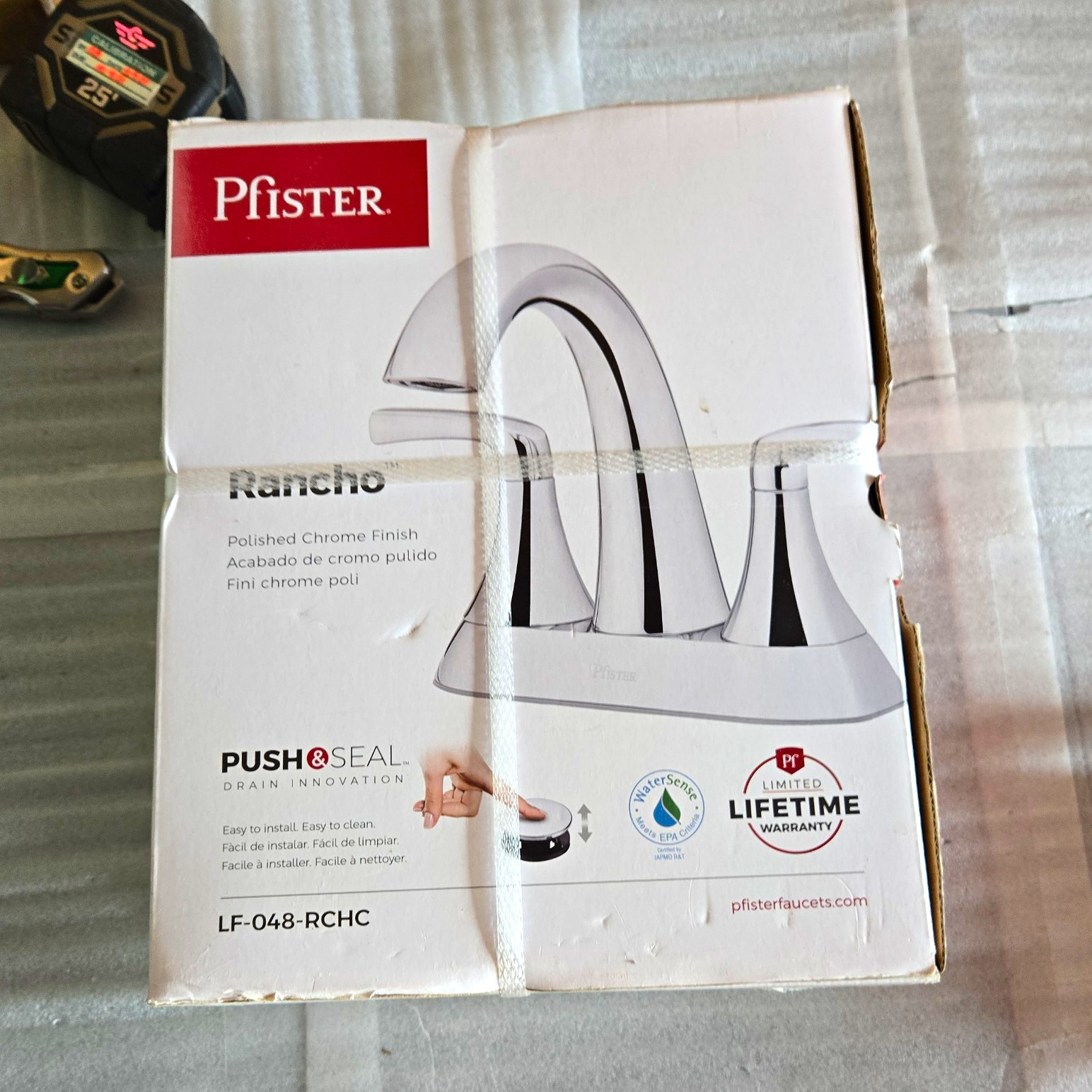 Pfister Rancho 4 in Centerset 2-Handle Lever Bathroom Faucet Chrome w/ Drain