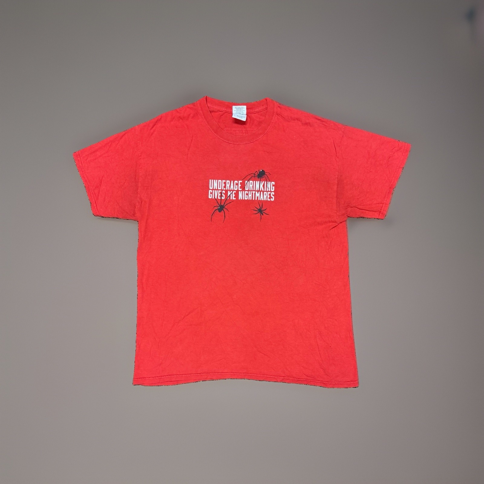 VTG 2000s Parents Empowered Underage Drinking Gives Me Nightmares Spider Shirt L