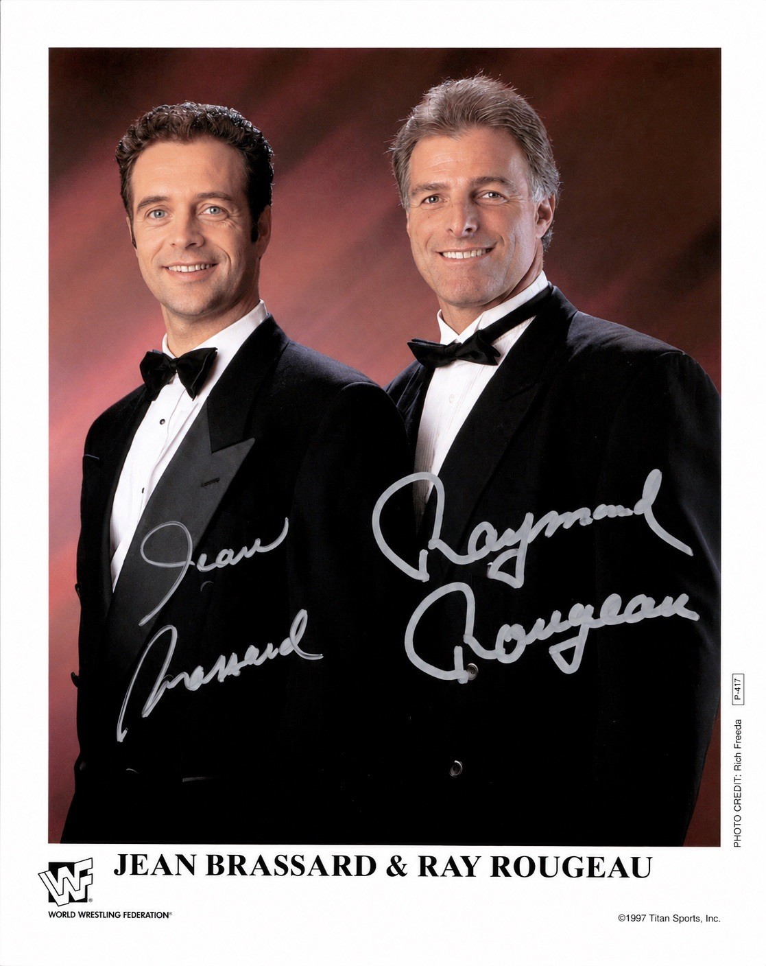 Original WWF Jean Brassard & Raymond Rougeau SIGNED 1997 P-417 WWE Promo Photo Original WWF Jean Brassard & Raymond Rougeau SIGNED 1997 P-417 WWE Promo Photo