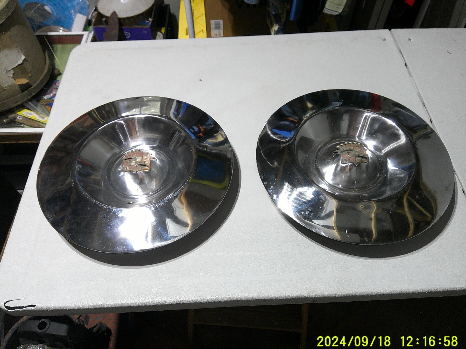 Pair Vintage 1950’s? Cadillac Sombrero 15-inch Hubcap