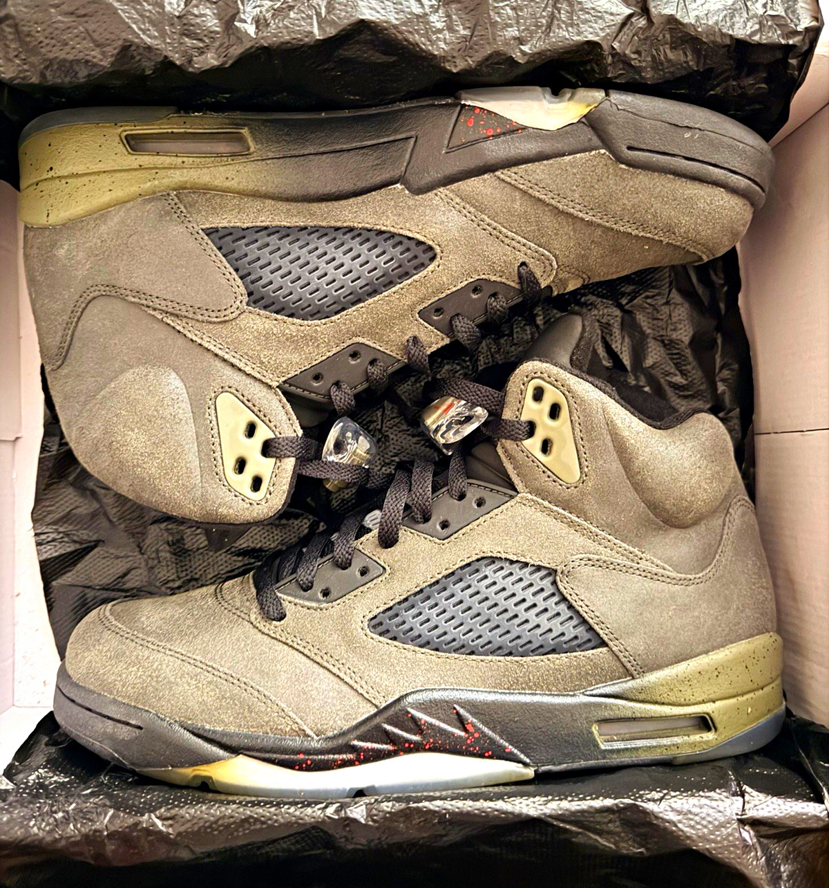 Jordan Air Jordan 5 Retro Fear 2013 Sequoia/Black/Fire Red 626971-350 Jordan Air Jordan 5 Retro Fear 2013 Sequoia/Black/Fire Red 626971-350