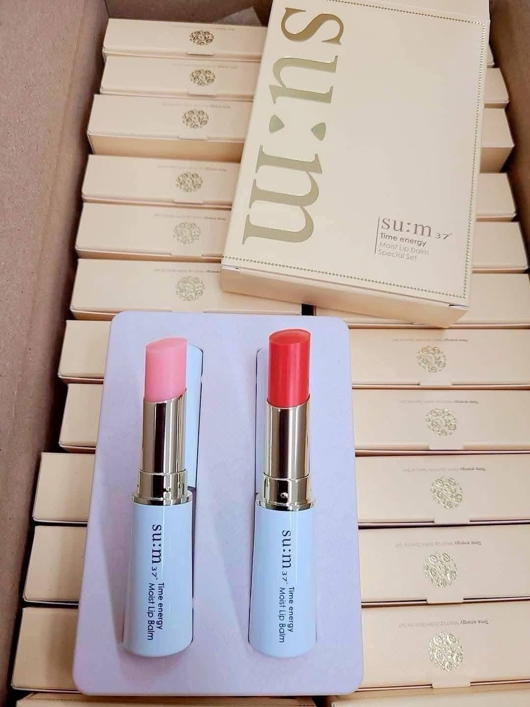 su:m37 Time energy Moist Lip Balm Set Pink Red Balm (Expiration: 03/26/2029)