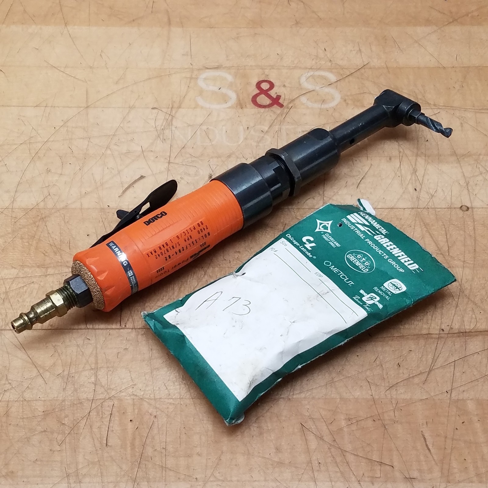 Dotco 15LF284-62 Right Angle Drill, 2400 RPM, 90PSIC, 6.1 Bar Max - USED