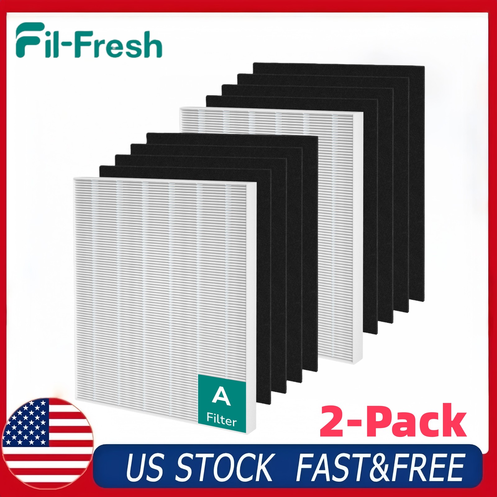 Fil-Fresh HEPA Replacement Filter 115115 For Winix C535 P300 5300-2 5500 2-Pack