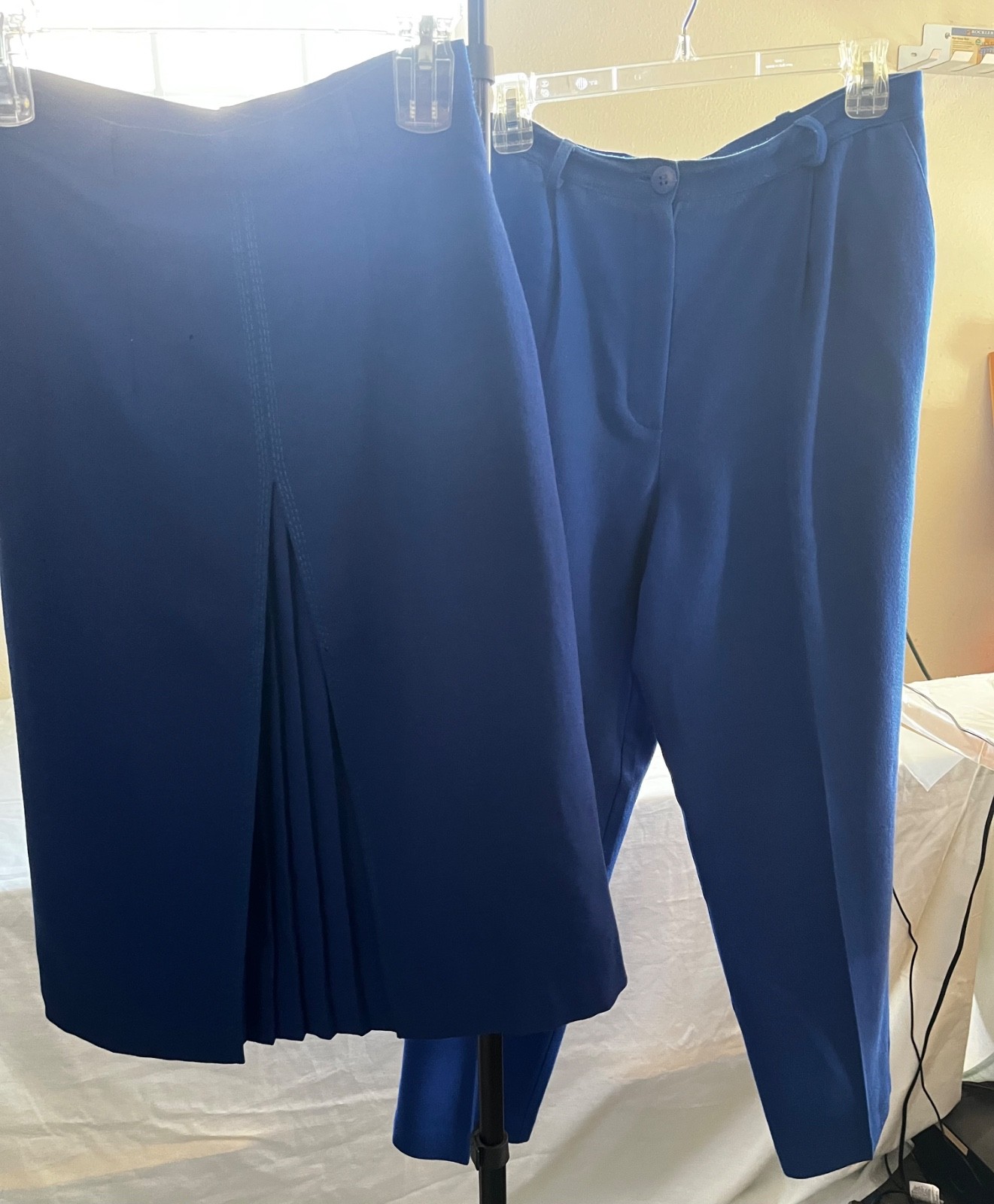 Two Beautiful Wool Vintage 40\'s and 80\'s Royal Blue Pieces for Repair