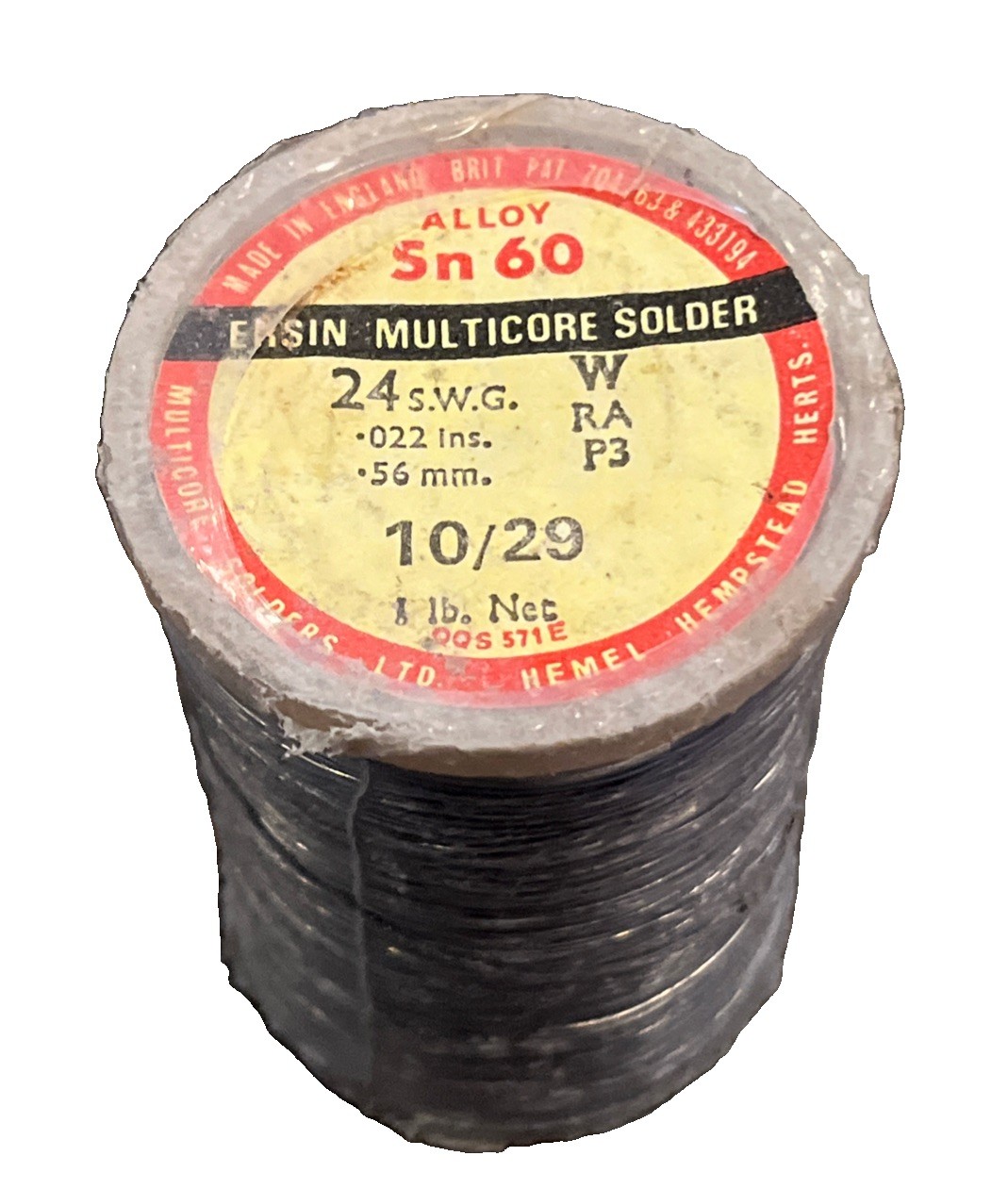 Vtg Ersin Multicore Solder 1 Lb. Roll. Alloy Sn 60. 24 S.W.G. 10/29 Vtg Ersin Multicore Solder 1 Lb. Roll. Alloy Sn 60. 24 S.W.G. 10/29
