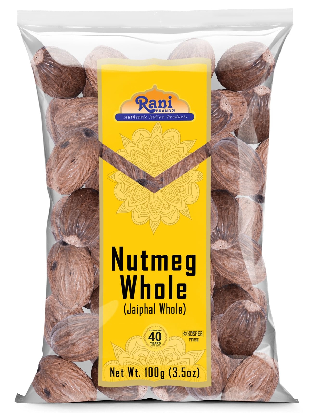 Rani Nutmeg (Jaiphul) Whole Spice, 21-23 Pieces, 3.5oz (100g) Rani Nutmeg (Jaiphul) Whole Spice, 21-23 Pieces, 3.5oz (100g)
