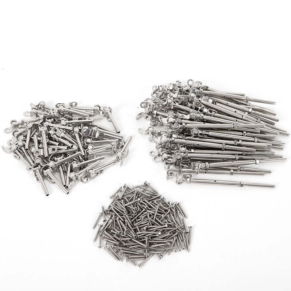 Lot of 50 T316 Stainless Steel Turnbuckle Tensioner Deck Toggle for 3/16 Cable Lot of 50 T316 Stainless Steel Turnbuckle Tensioner Deck Toggle for 3/16 Cable