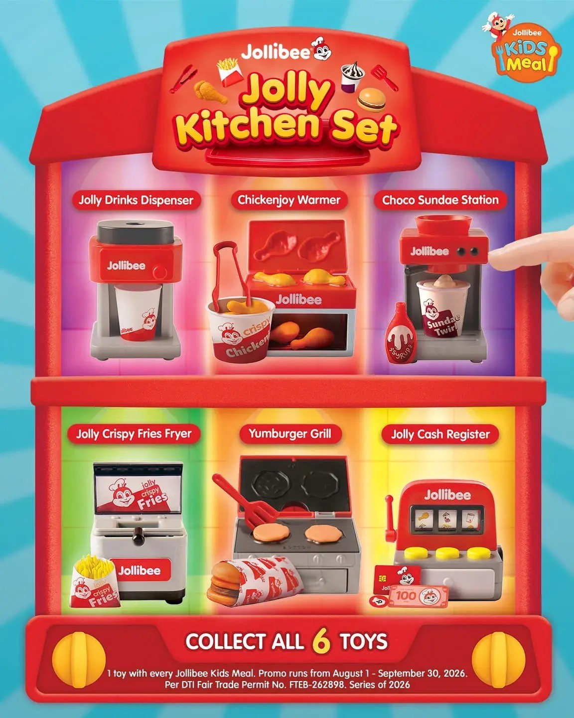 Jollibee jolly Kitchen Set Complete 6 pieces new rare in usa kids meal yumburger Jollibee jolly Kitchen Set Complete 6 pieces new rare in usa kids meal yumburger