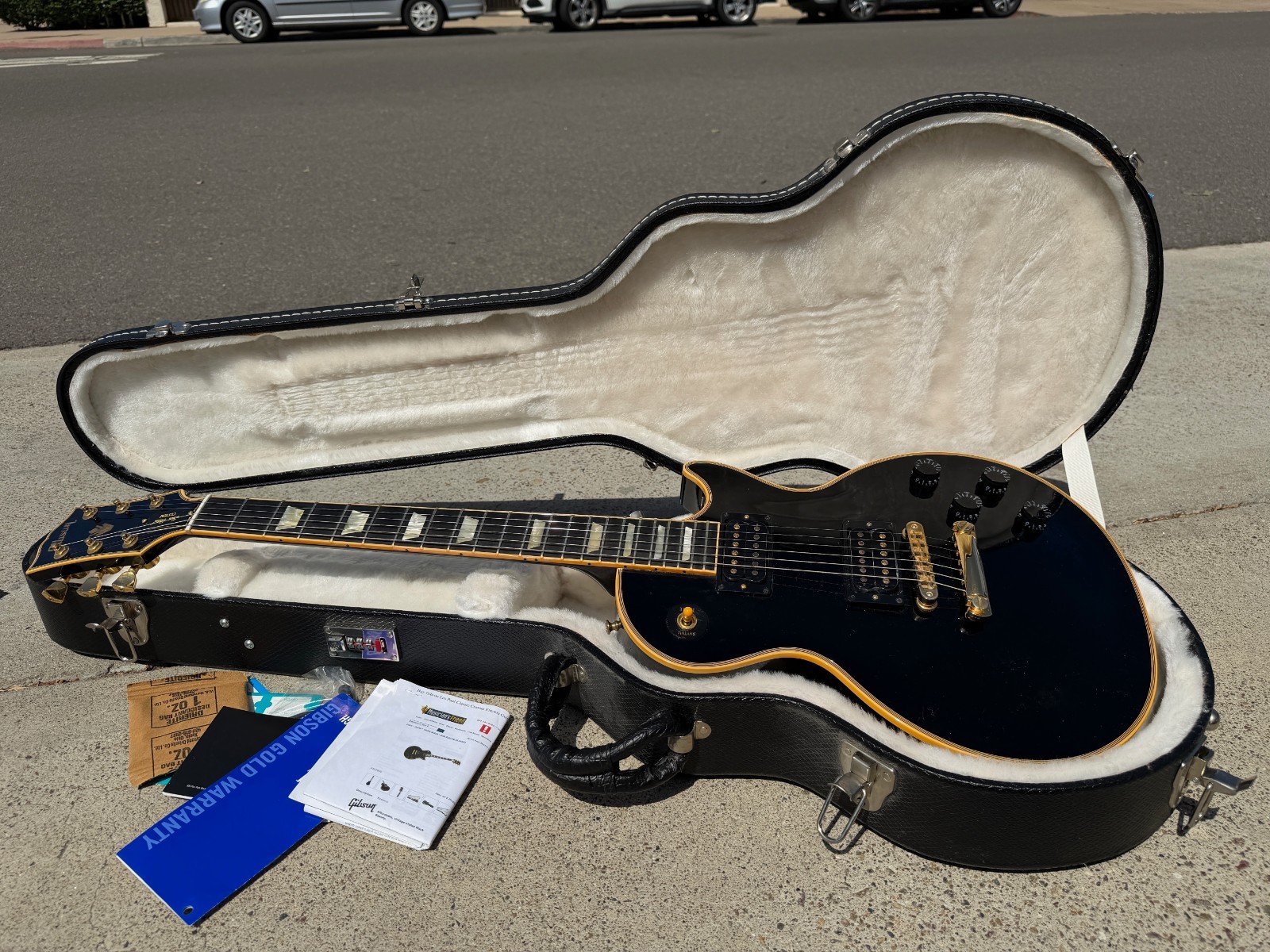 2007 Gibson Les Paul Classic Custom Antique Ebony Board Black 7.1 lbs  w/ VIDEO