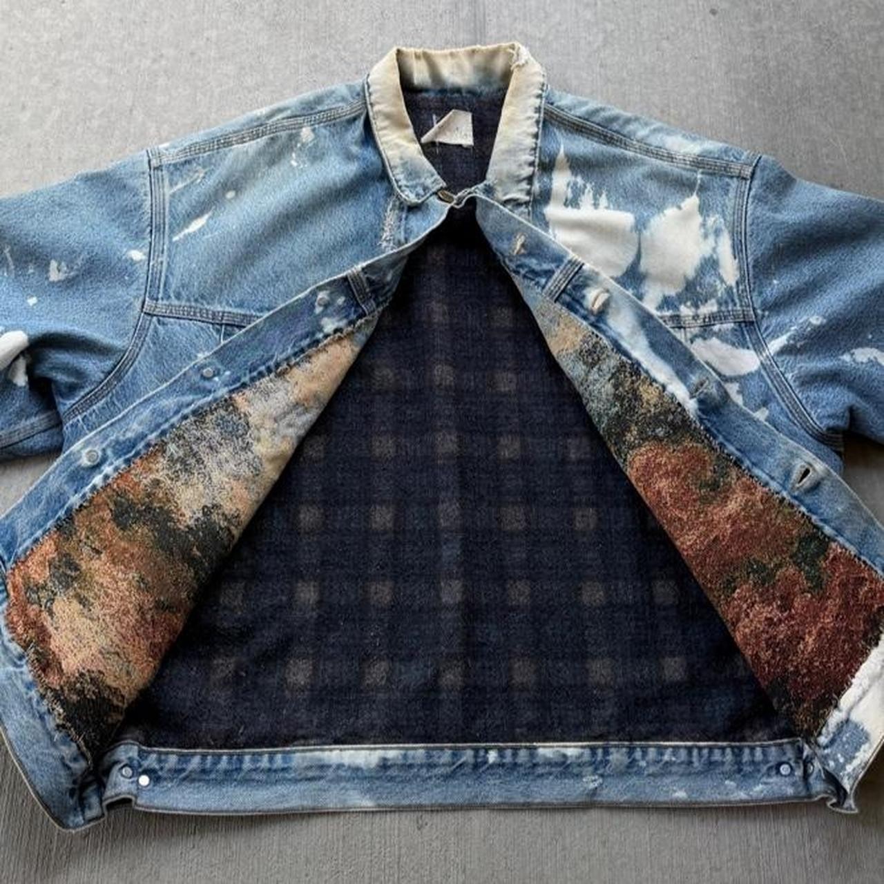 1 of 1 Vintage 1998 Carhartt JB0998 USA Blanket Lined Denim Jacket reworked 1 of 1 Vintage 1998 Carhartt JB0998 USA Blanket Lined Denim Jacket reworked