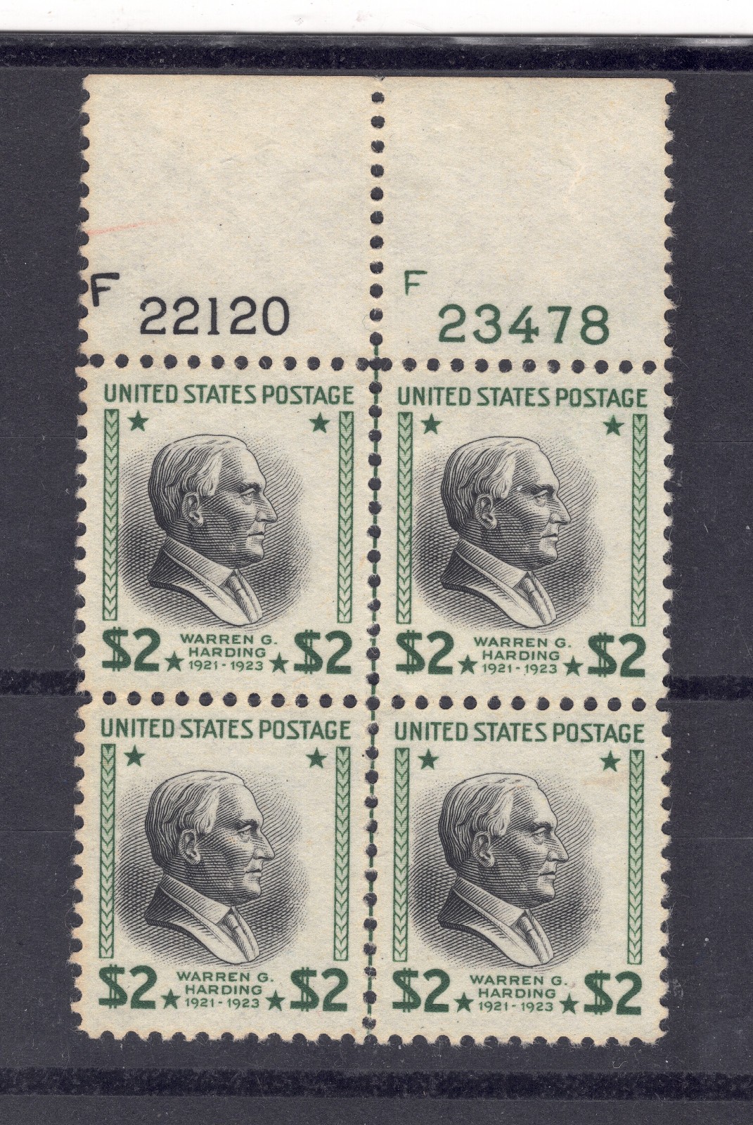 US Scott # 833 MINT / VF / LH Center Line PLATE BLOCK of Four $2 Harding SCV $80