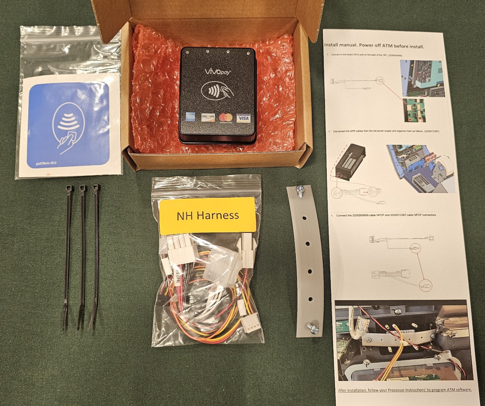 ATM NFC UPGRADR KIT READER & HARNESS  Nautilus Hyosung Halo 2 EMV MOBILE PAY EMV