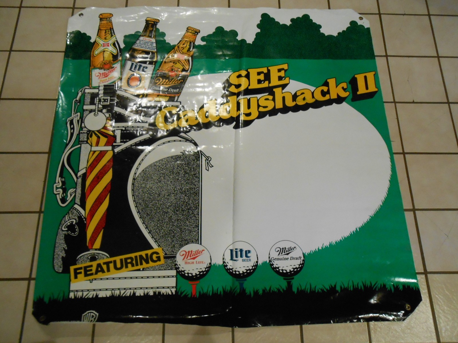Vintage Caddyshack II Movie & Miller Beer Vinyl Poster Advertising 1988 47 Vintage Caddyshack II Movie & Miller Beer Vinyl Poster Advertising 1988 47