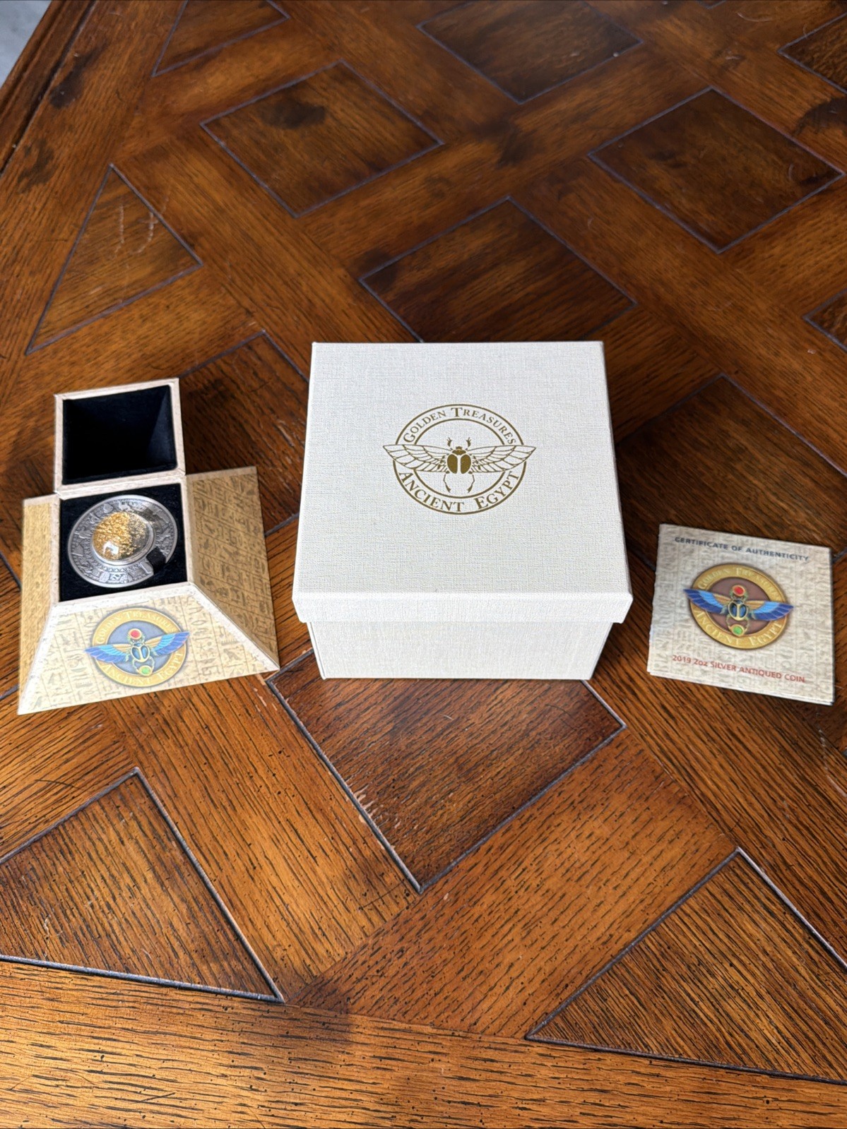 2019 Perth Mint Golden Treasures of Ancient Egypt 2oz Silver Coin OGP COA Raw