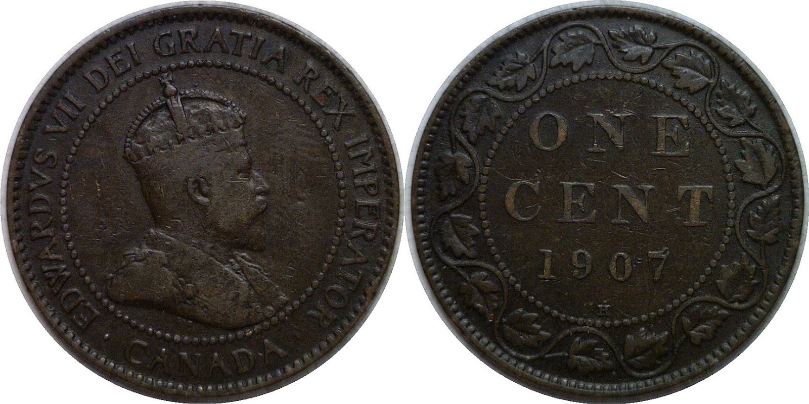 1907 H 1C Canada Large Cent Edward VII Fine KM# 8