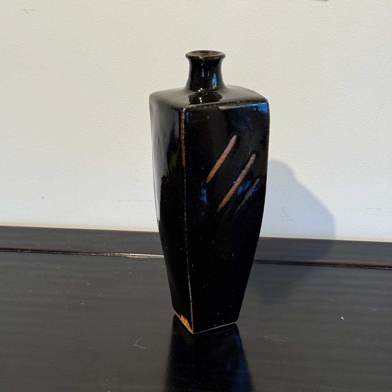 Joanna Wason Leach Pottery St Ives Tenmoku Stoneware Bottle Vase 10\