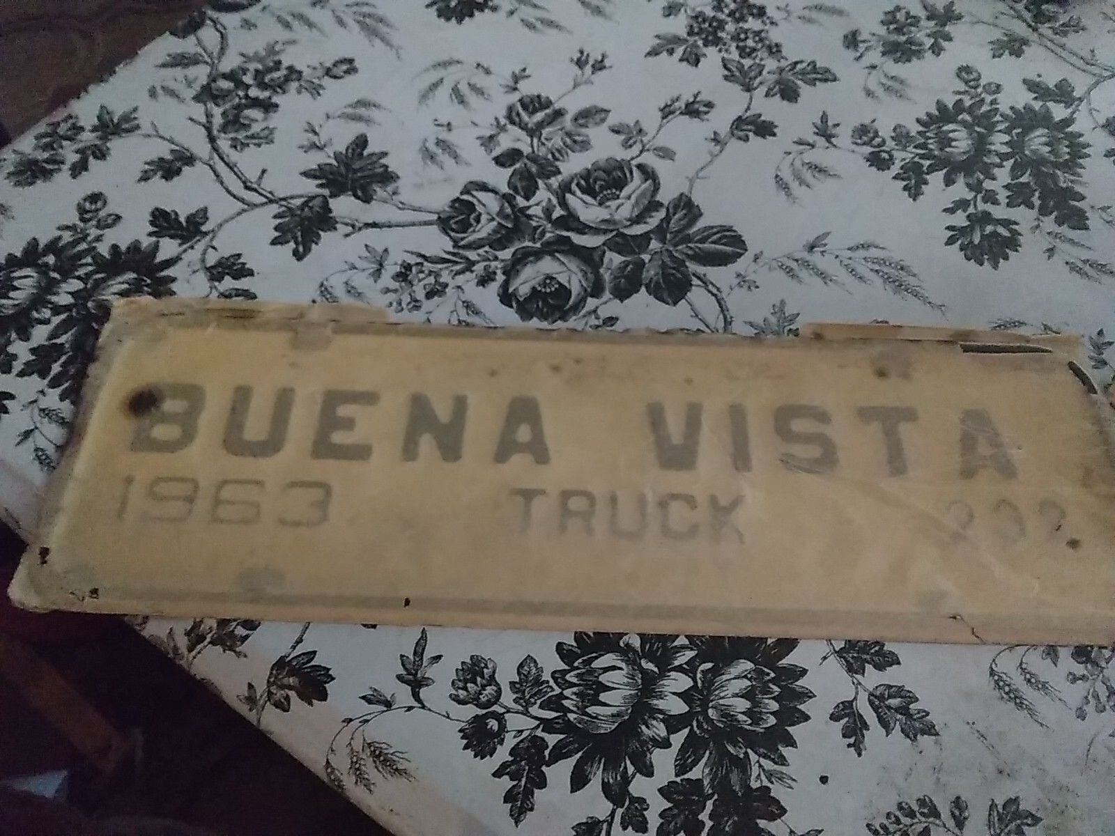 1963 Buena Vista License Plate Attachment 1963 Buena Vista License Plate Attachment