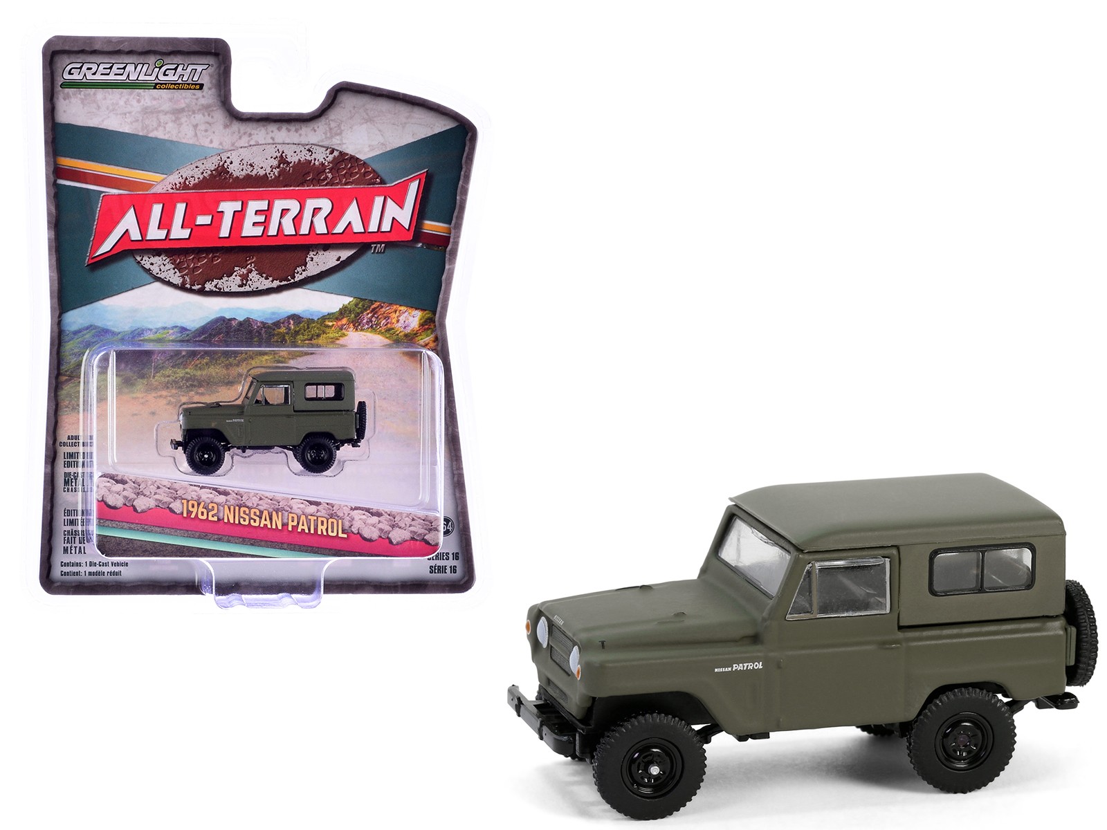 Greenlight 35290A 1/64 1962 Nissan Patrol Matt Olive Green \