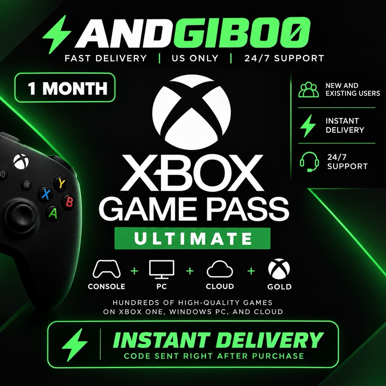 Xbox Game Pass Ultimate 1 Month (Insta Delivery) New + Existing Users - US Only