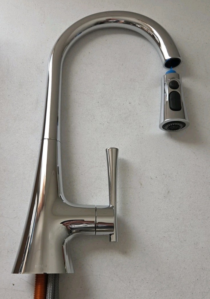 Moen 9126 Kurv 1.5 GPM Single Hole Pull Down Kitchen Faucet, Chrome