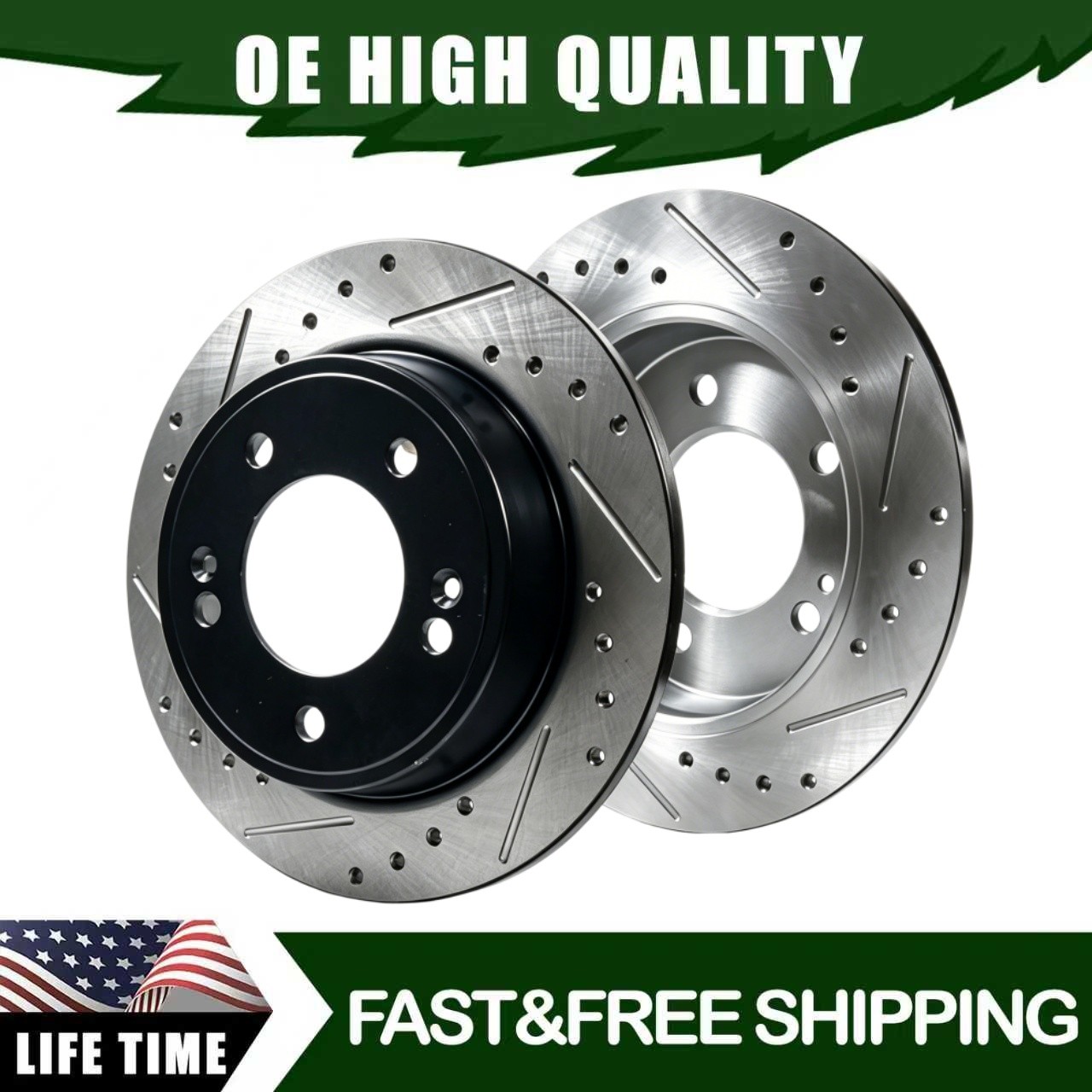  Rear Drilled Slotted Rotors for Toyota Avalon 2000 - 2004 