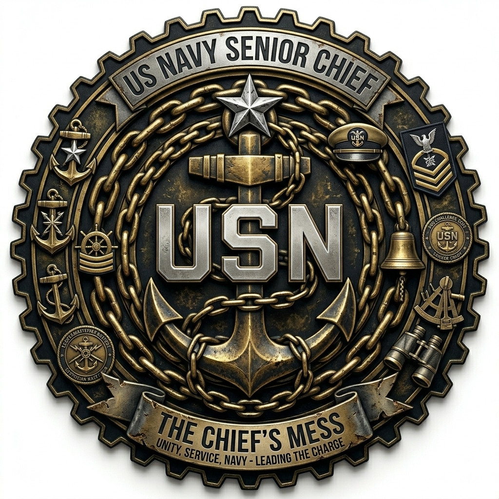 United States Navy Senior Chief Retired Veteran Prior Service Military Sticker