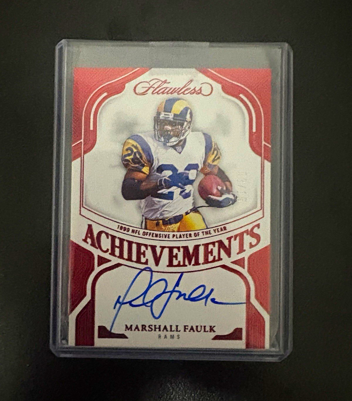 Panini 2025 Flawless Achievements Marshall Faulk Auto #FA-MFK St. Louis Rams /15