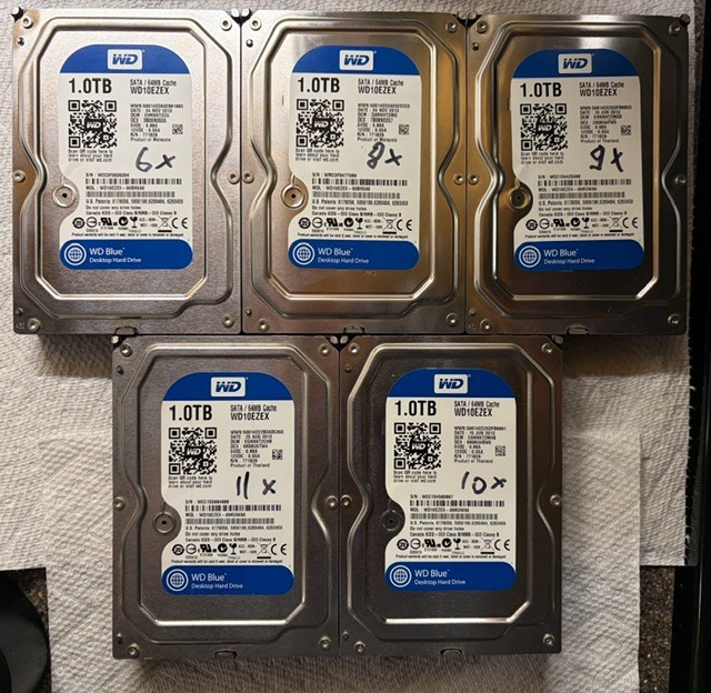 Lot of 5 x Western Digital Blue (7200RPM, 3.5\ Lot of 5 x Western Digital Blue (7200RPM, 3.5\