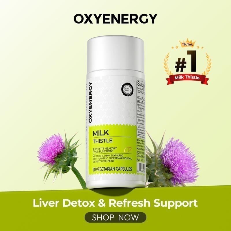 Oxyenergy Milk Thistle Liver Detox & Colon Cleanse,Natural Liver Health Supp