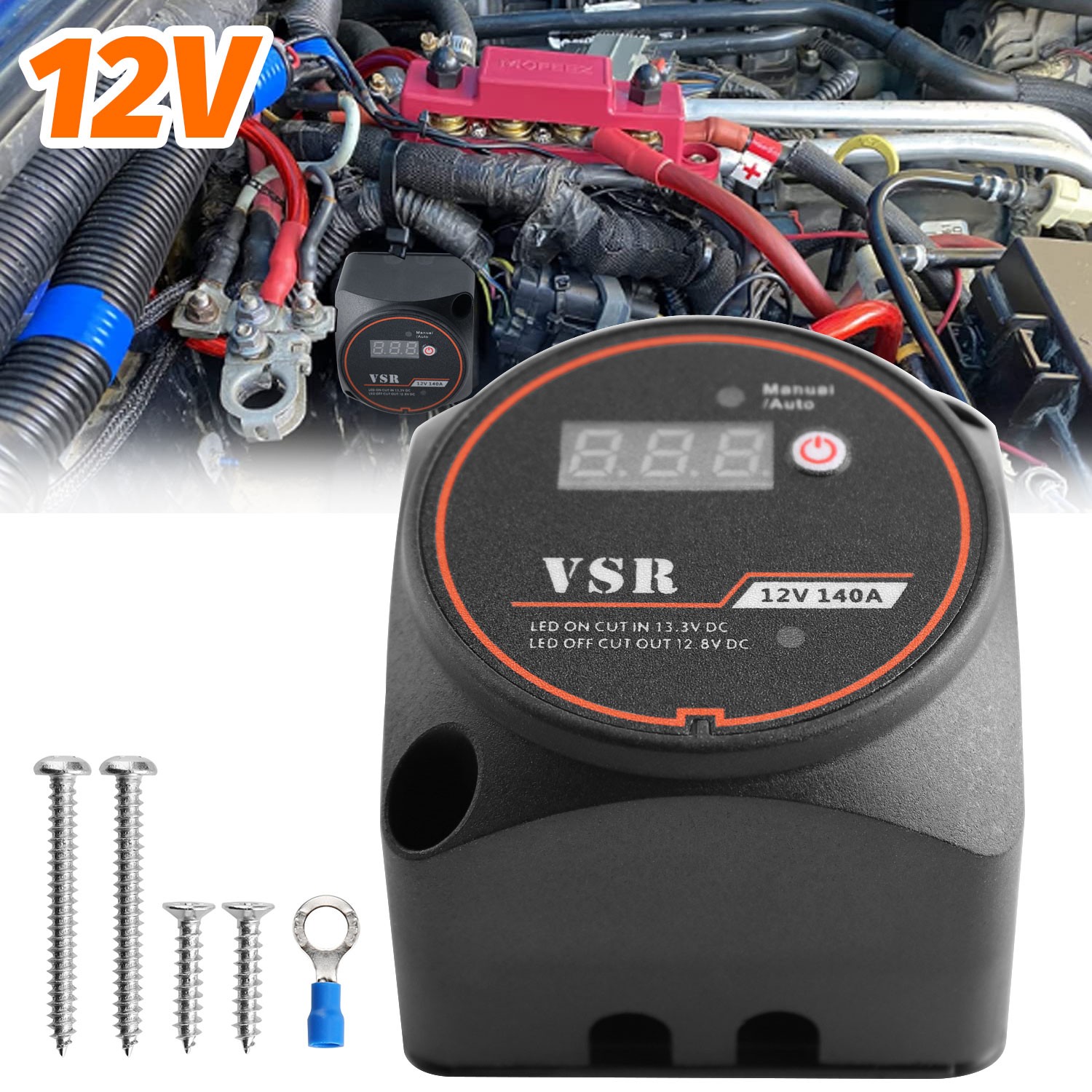 Double Battery Isolator 12V 140A Voltage Sensitive Relay Smart Compact with