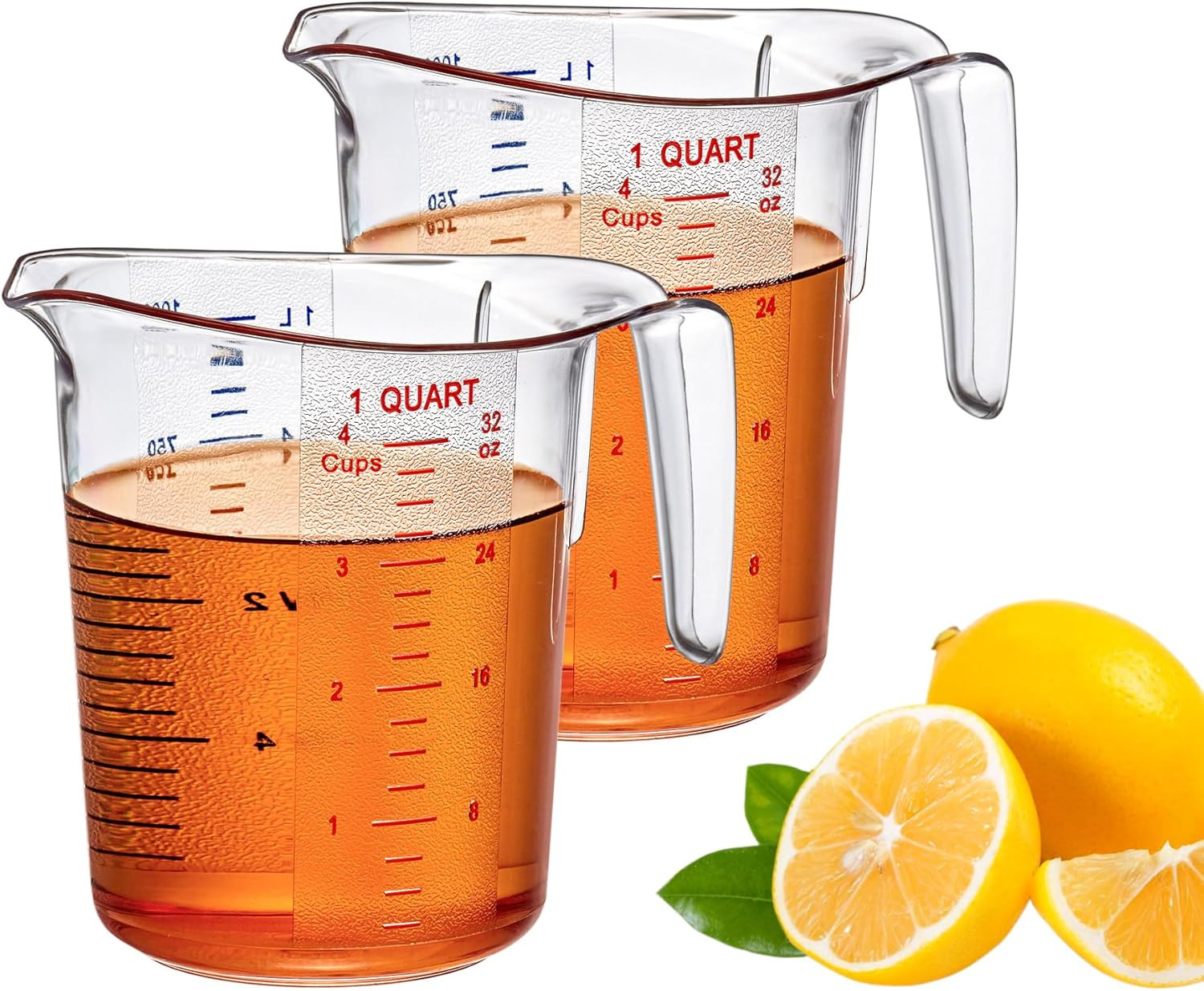 Jarra Medidora Plastico 32oz 4 Tazas 2 Pack Unbreakable Apilable Lavavajillas Jarra Medidora Plastico 32oz 4 Tazas 2 Pack Unbreakable Apilable Lavavajillas