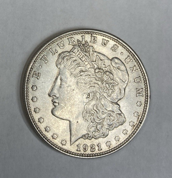 1921-D Morgan Dollar Brilliant AU+  The only \