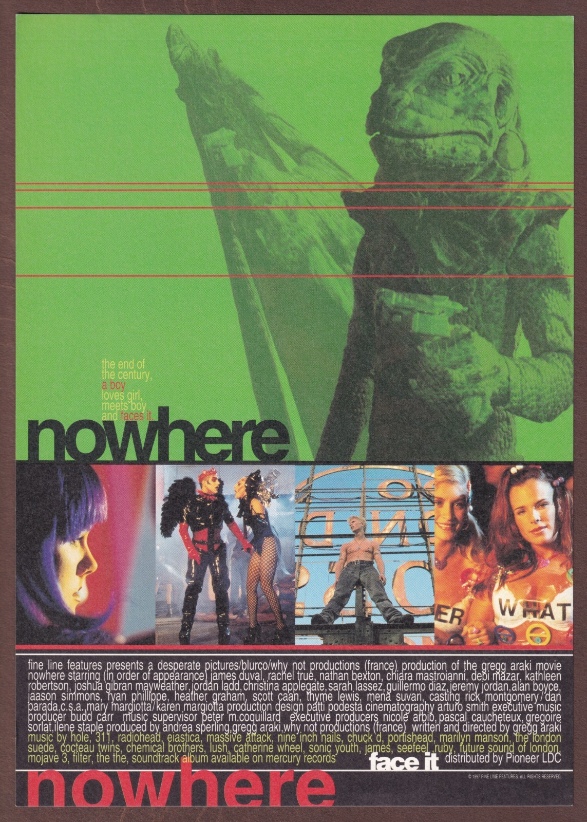 Nowhere 1997 1ST mini poster Chirashi flyer Gregg Araki James Duval Japan