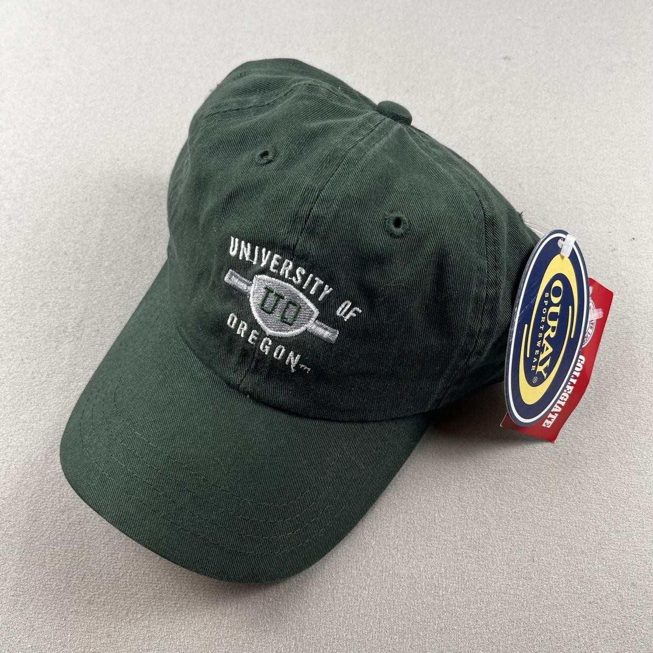 Vintage Oregon Ducks Hat Cap Strapback Green University College UO Dad Ouray