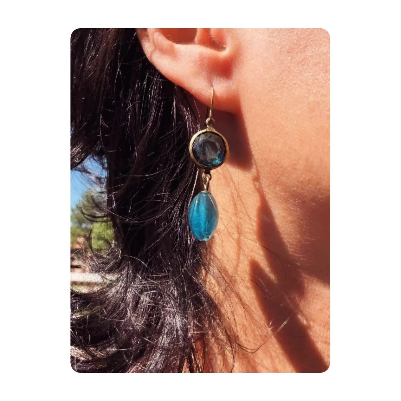 Vintage Carol Dauplaise NWT Elevated Basic Dangling Earrings Blue One Size