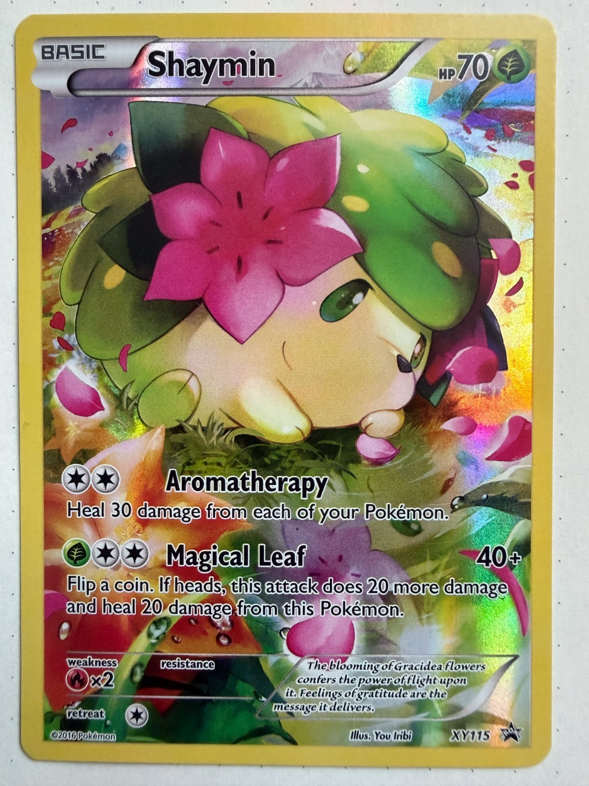 Pokémon 2016 Shaymin XY115 Black Star Promo Full Art Holo NM