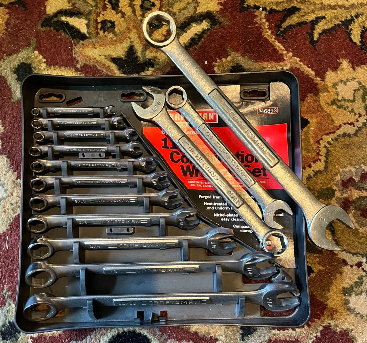 Vintage Craftsman VA USA 14pc SAE 6 Point Combination Wrench Set 1/4 Vintage Craftsman VA USA 14pc SAE 6 Point Combination Wrench Set 1/4