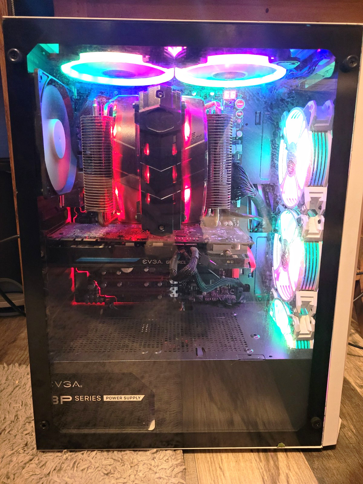 Custom/Whitebox White Gaming Desktop Tower PC RGB Lighting EVGA GeForce GPU Custom/Whitebox White Gaming Desktop Tower PC RGB Lighting EVGA GeForce GPU