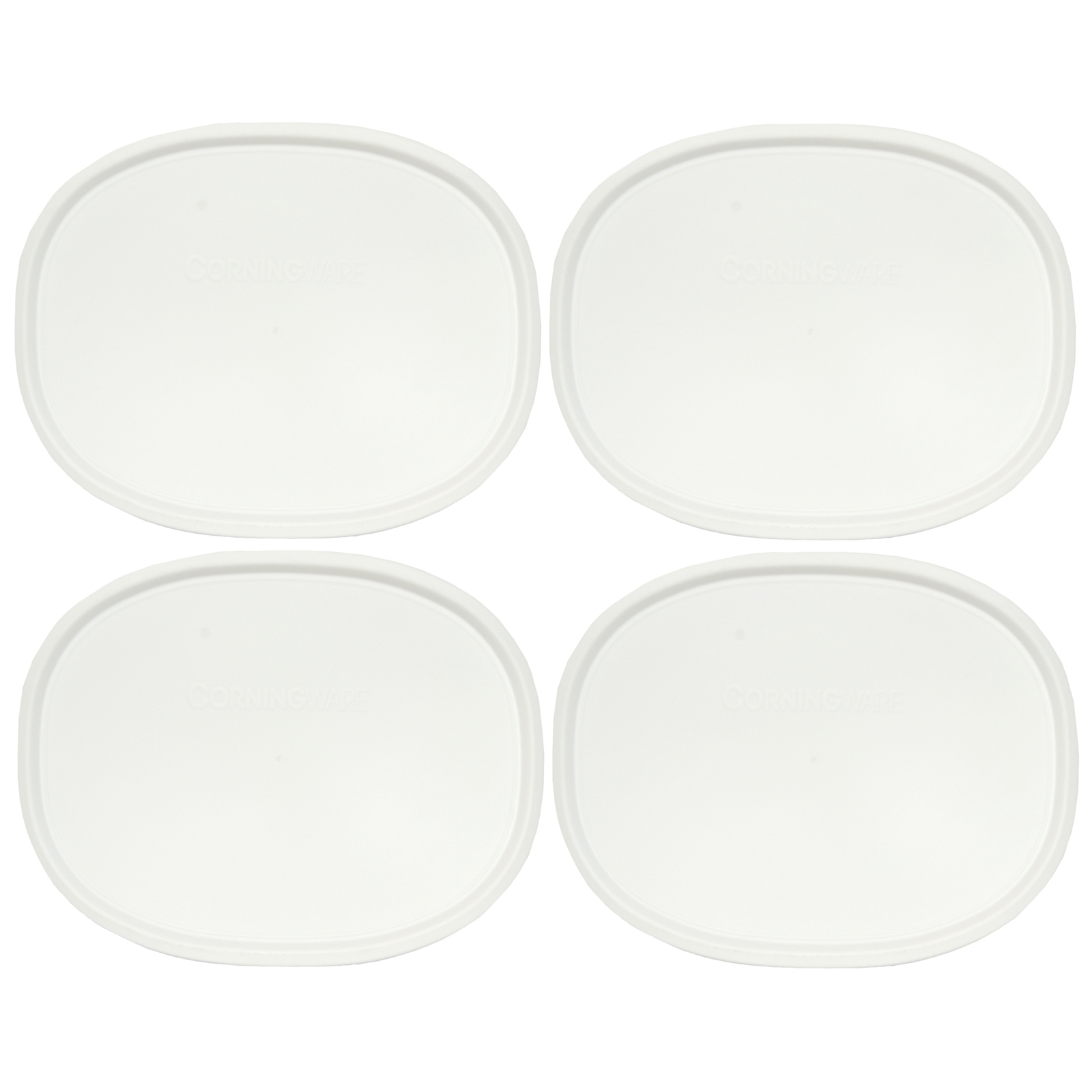Corningware F-12-PC 1.5qt Oval French White Plastic Lid 4PK for Baking Dish